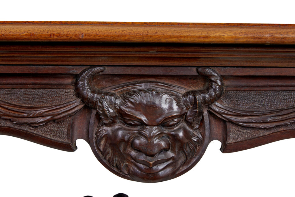 Rare 19th Century Continental Carved Mahogany Center Table — image 8