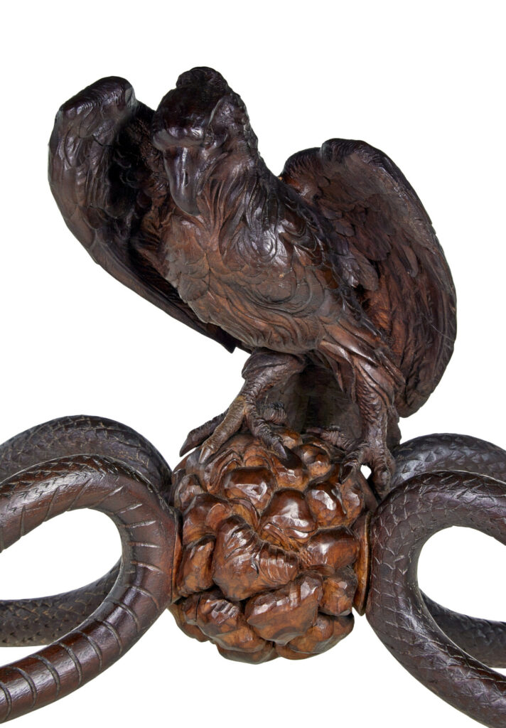 Rare 19th Century Continental Carved Mahogany Center Table — image 7