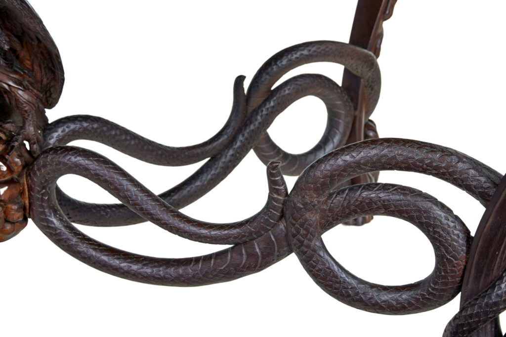 Rare 19th Century Continental Carved Mahogany Center Table — image 6