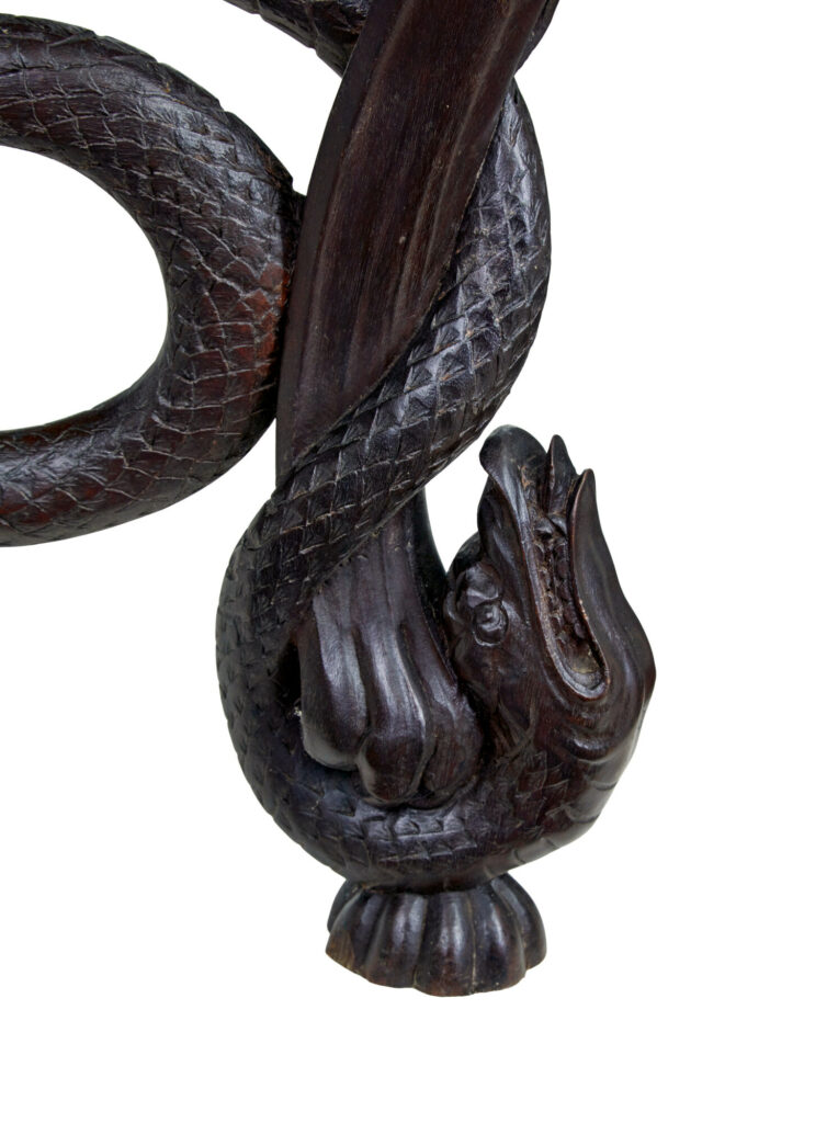 Rare 19th Century Continental Carved Mahogany Center Table — image 4