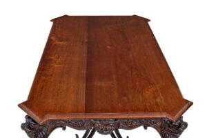 Rare 19th Century Continental Carved Mahogany Center Table — thumbnail 2