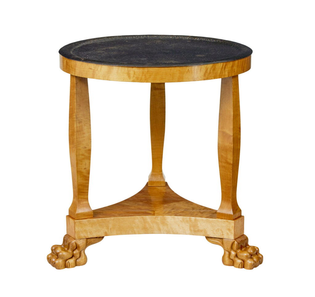 19th Century Swedish Birch Empire Revival Tray Table — image 7