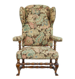 20th Century Tapestry Wingback Armchair — thumbnail 5