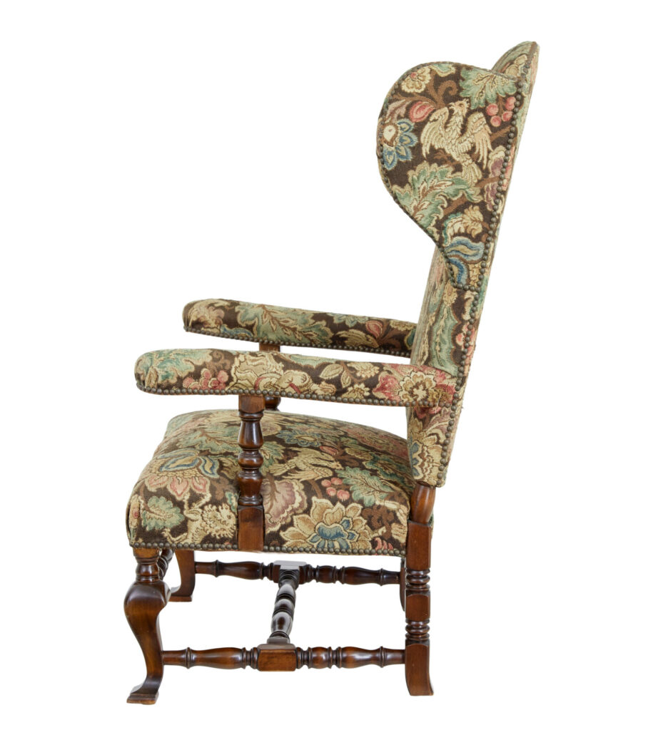 20th Century Tapestry Wingback Armchair — image 4