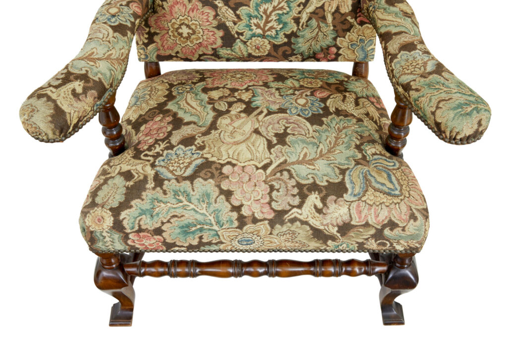 20th Century Tapestry Wingback Armchair — image 6