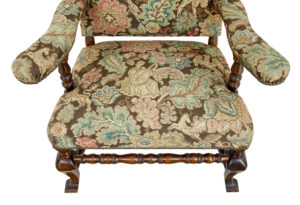 20th Century Tapestry Wingback Armchair — thumbnail 6