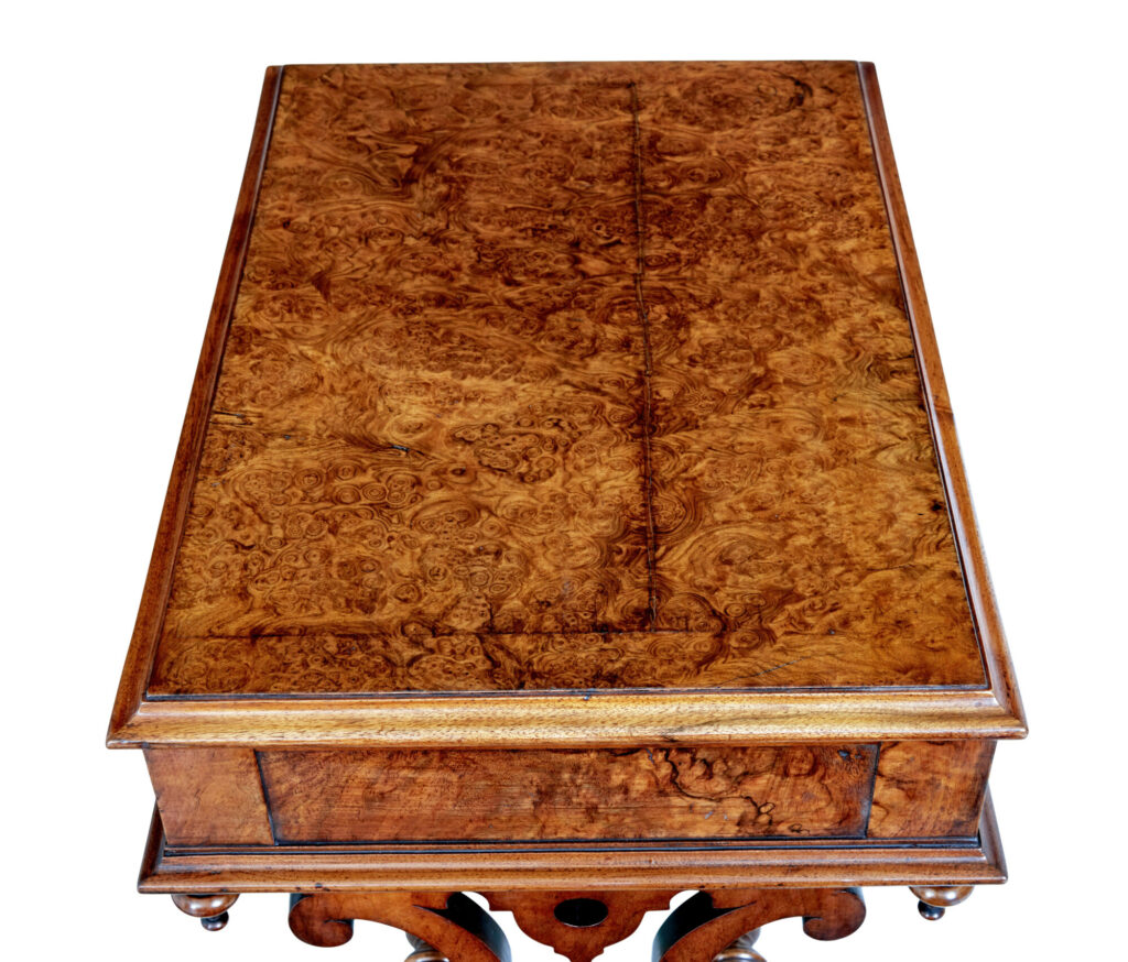 19th Century High Victorian Burr Walnut Occasional Table — image 4