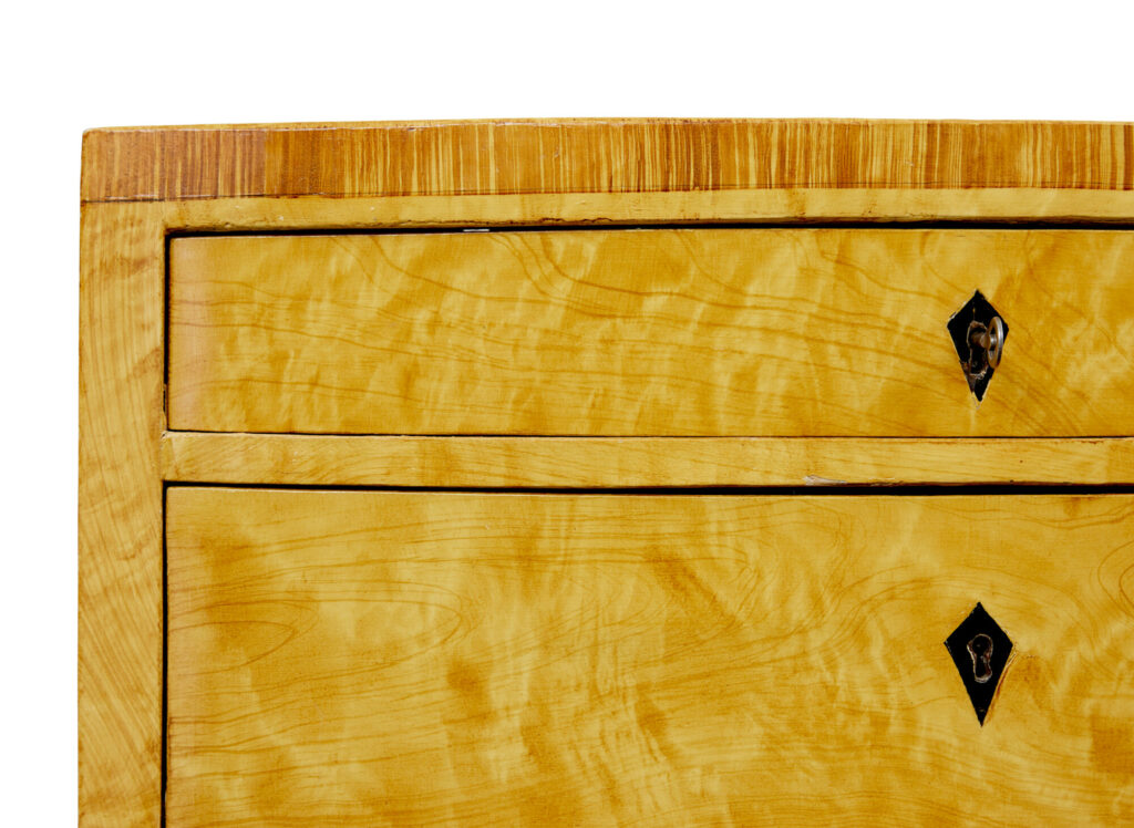 19th Century Simulated Birch Bowfront Chest of Drawers — image 5
