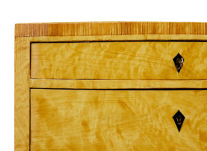 19th Century Simulated Birch Bowfront Chest of Drawers — thumbnail 5