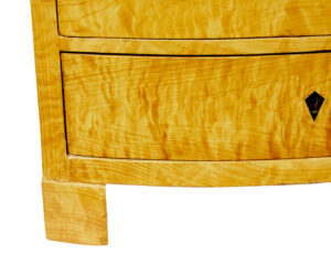 19th Century Simulated Birch Bowfront Chest of Drawers — thumbnail 4