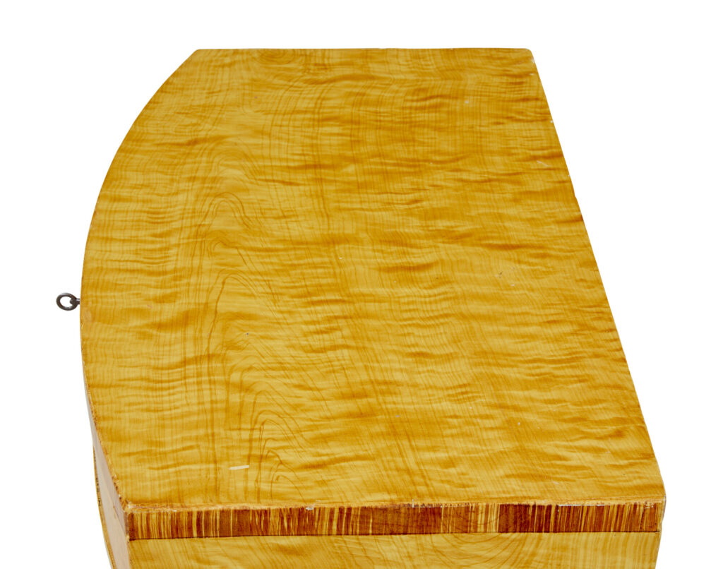 19th Century Simulated Birch Bowfront Chest of Drawers — image 2
