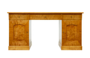 Swedish Early 20th Century Birch Pedestal Desk — thumbnail 8