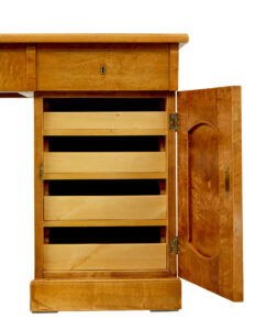 Swedish Early 20th Century Birch Pedestal Desk — thumbnail 6