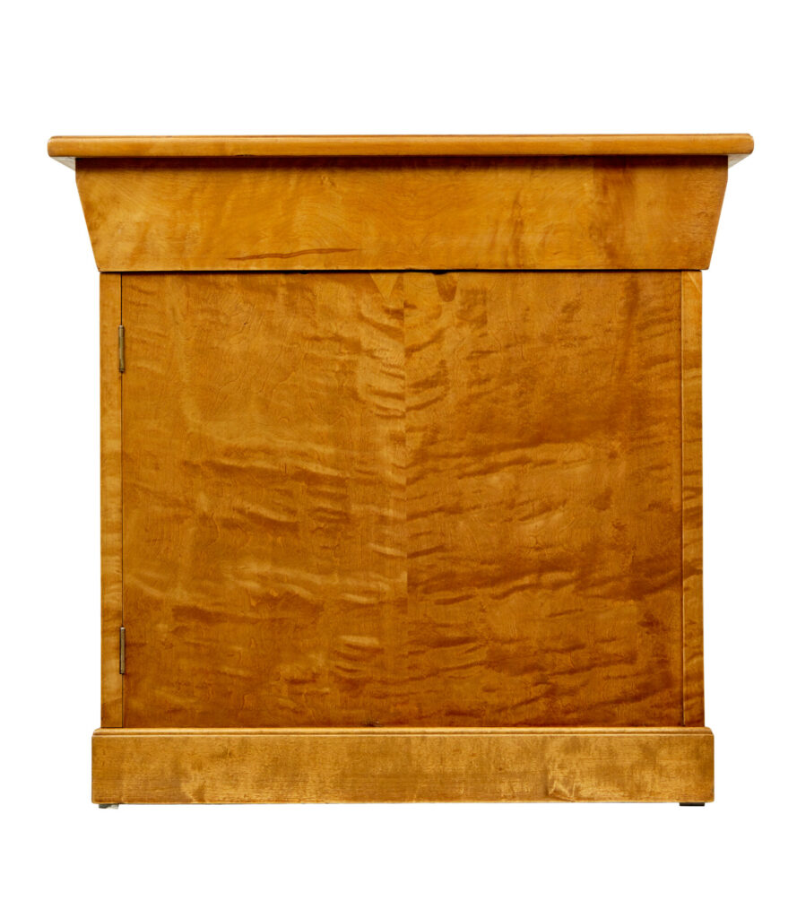 Swedish Early 20th Century Birch Pedestal Desk — image 5