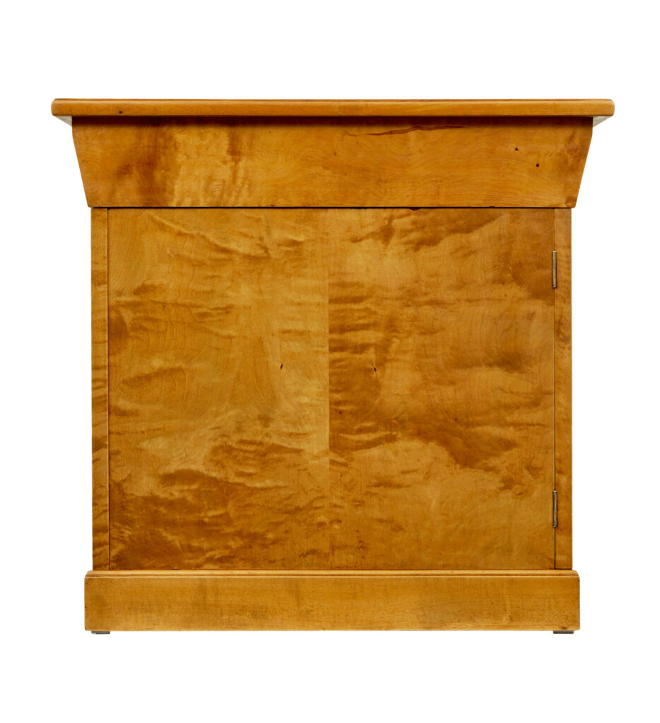 Swedish Early 20th Century Birch Pedestal Desk — image 4