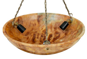 Art Deco Alabaster Hanging Dish Light — thumbnail 8