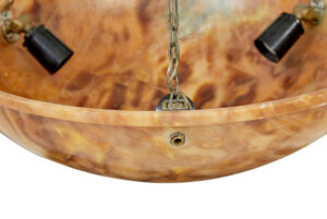 Art Deco Alabaster Hanging Dish Light — thumbnail 6