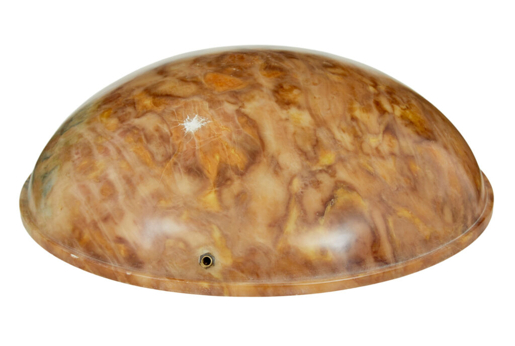 Art Deco Alabaster Hanging Dish Light — image 4