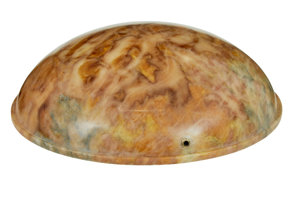 Art Deco Alabaster Hanging Dish Light — image 2