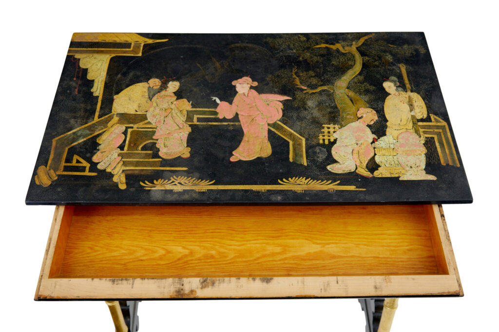 Late 19th Century Japanese Black Lacquer and Gilt Occasional Table — image 7