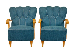 Pair of Scandinavian 1950’s Shell Back Armchairs — thumbnail 9