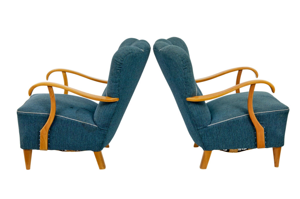 Pair of Scandinavian 1950’s Shell Back Armchairs — image 8