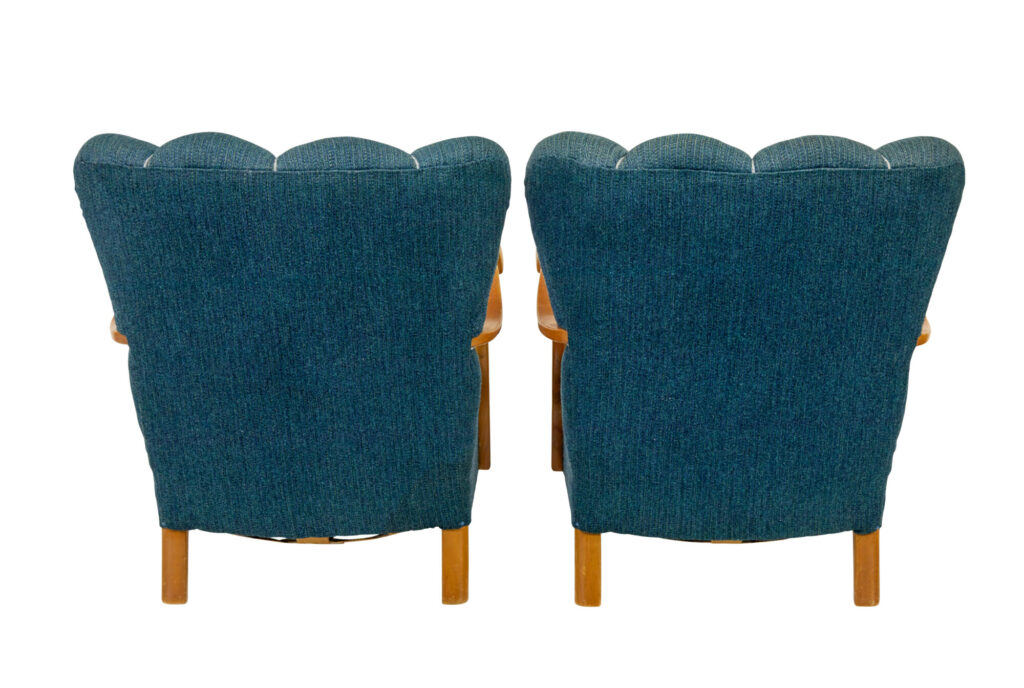 Pair of Scandinavian 1950’s Shell Back Armchairs — image 6