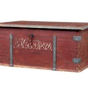 EARLY 19TH CENTURY PAINTED PINE BLANKET BOX