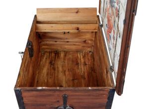 Early 19th Century Hand Decorated Swedish Pine Coffer — thumbnail 4
