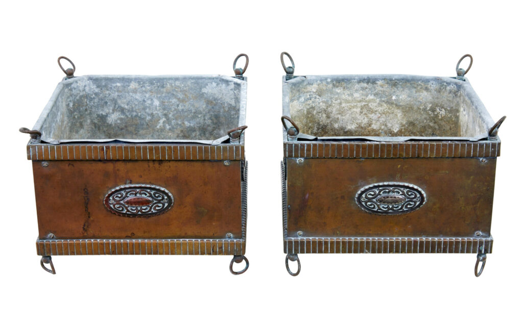 Pair of 19th Century Copper Planters — image 1