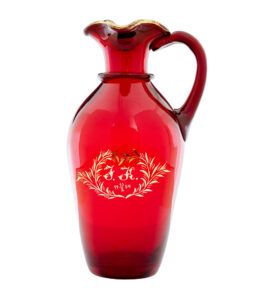 MID 20TH CENTURY 1950’s GILT ART GLASS JUG BY MONICA BRATT