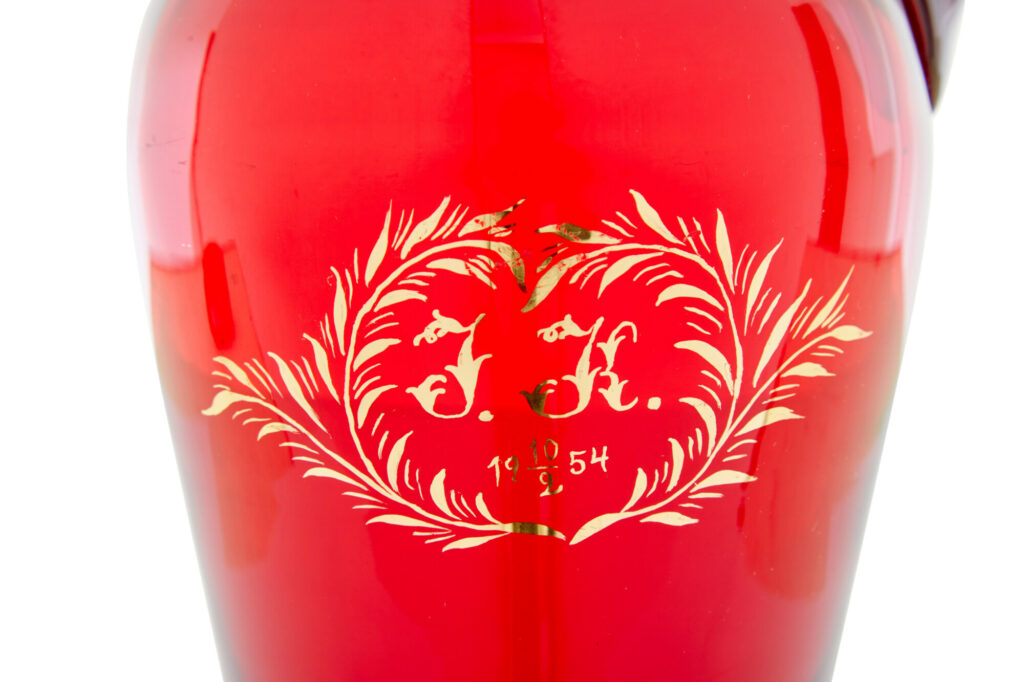 Mid 20th Century 1950’s Gilt Art Glass Jug by Monica Bratt — image 4