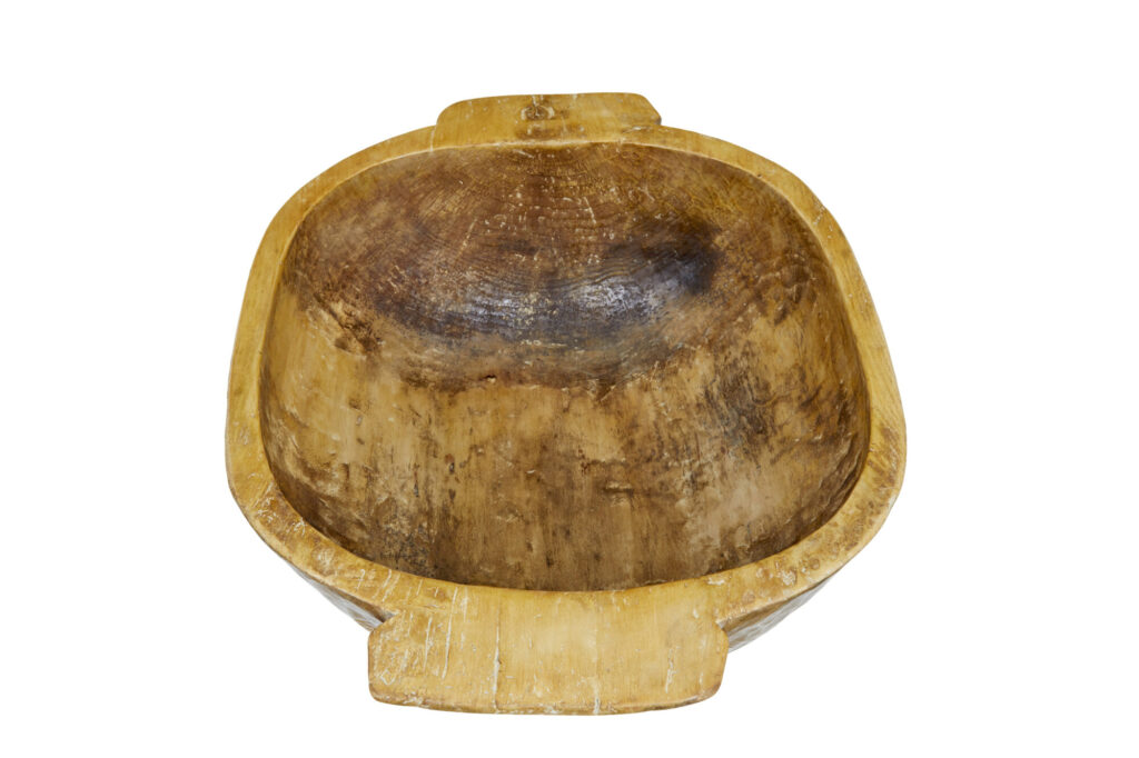 Large Early 20th Century Hand Carved Bowl — image 4