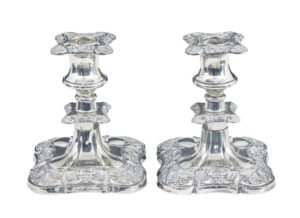 Pair of Silver Plate Candlesticks — thumbnail 2