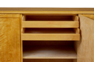 Mid Century Birch and Walnut Scandinavian Shaped Sideboard — thumbnail 5