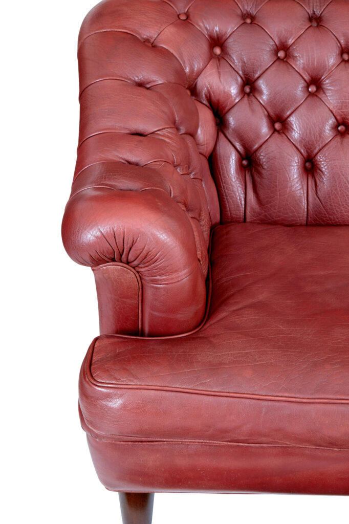 Pair of Mid 20th Century Leather Chesterfield Sofas — image 4