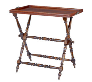 Early 20th Century Walnut Butlers Tray on Stand — thumbnail 1