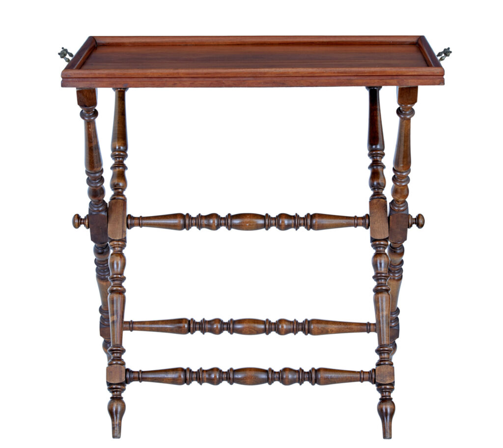 Early 20th Century Walnut Butlers Tray on Stand — image 7