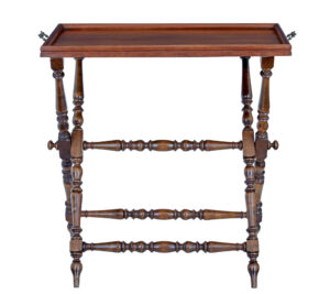 Early 20th Century Walnut Butlers Tray on Stand — thumbnail 7
