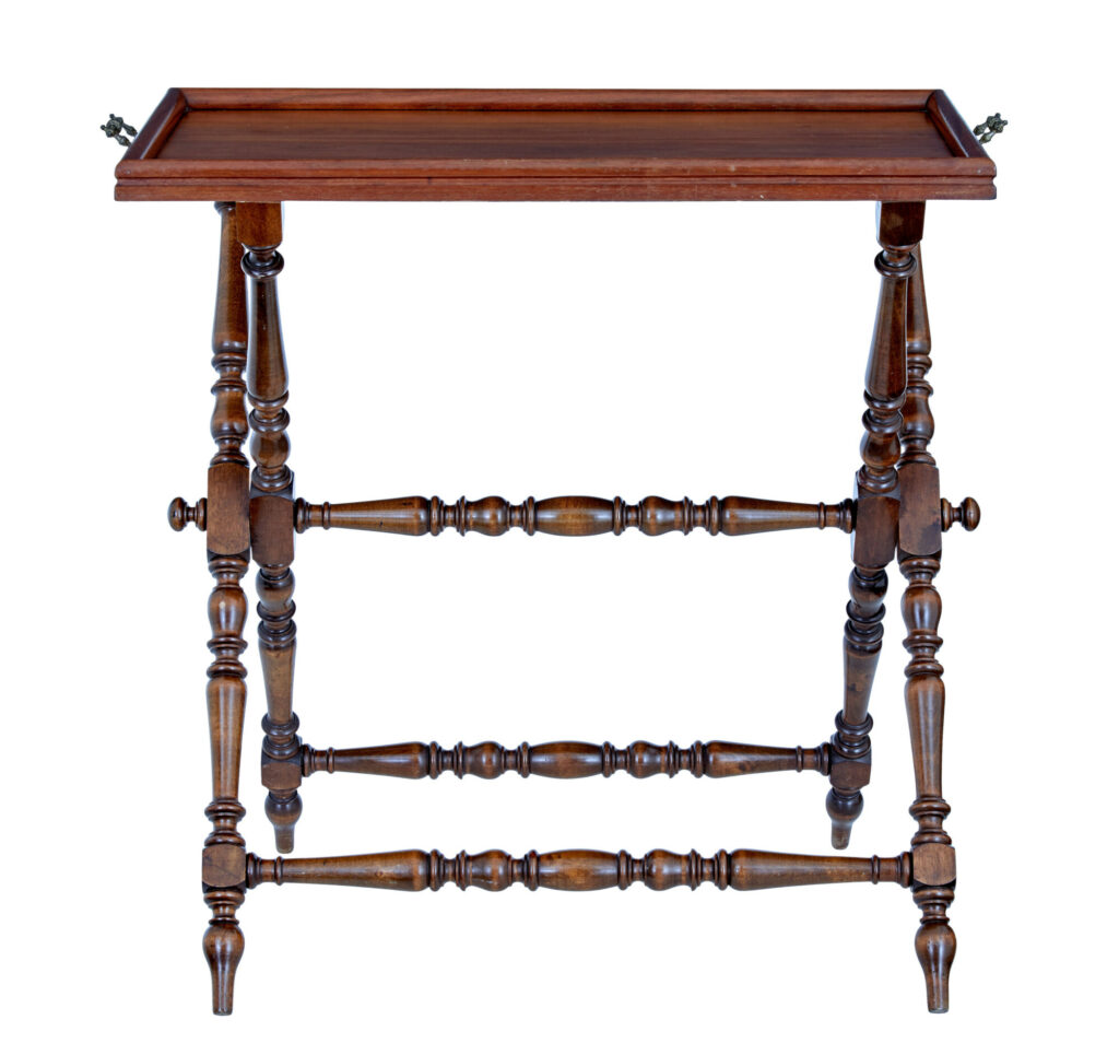 Early 20th Century Walnut Butlers Tray on Stand — image 5