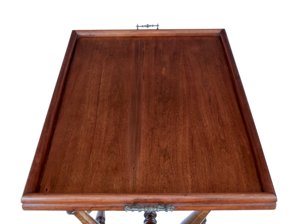 Early 20th Century Walnut Butlers Tray on Stand — image 3