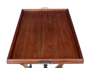 Early 20th Century Walnut Butlers Tray on Stand — thumbnail 3