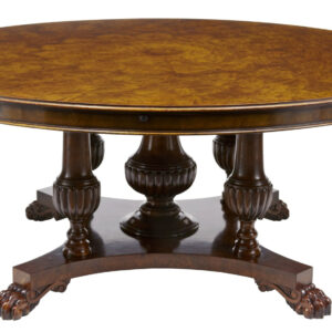 ENGLISH MADE CARVED WALNUT JUPE DINING TABLE
