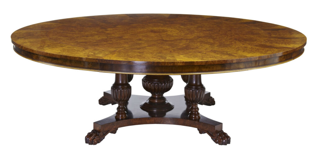 English Made Carved Walnut Jupe Dining Table — image 9