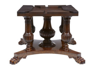 English Made Carved Walnut Jupe Dining Table — thumbnail 8