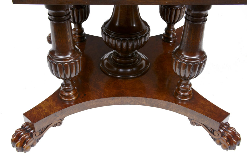 English Made Carved Walnut Jupe Dining Table — image 6