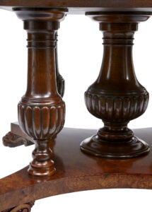English Made Carved Walnut Jupe Dining Table — thumbnail 5