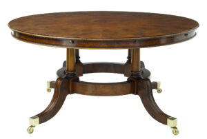 LARGE REGENCY REVIVAL ENGLISH MADE WALNUT JUPE DINING TABLE