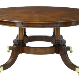 LARGE REGENCY REVIVAL ENGLISH MADE WALNUT JUPE DINING TABLE