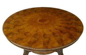 Large Regency Revival English Made Walnut Jupe Dining Table — thumbnail 6